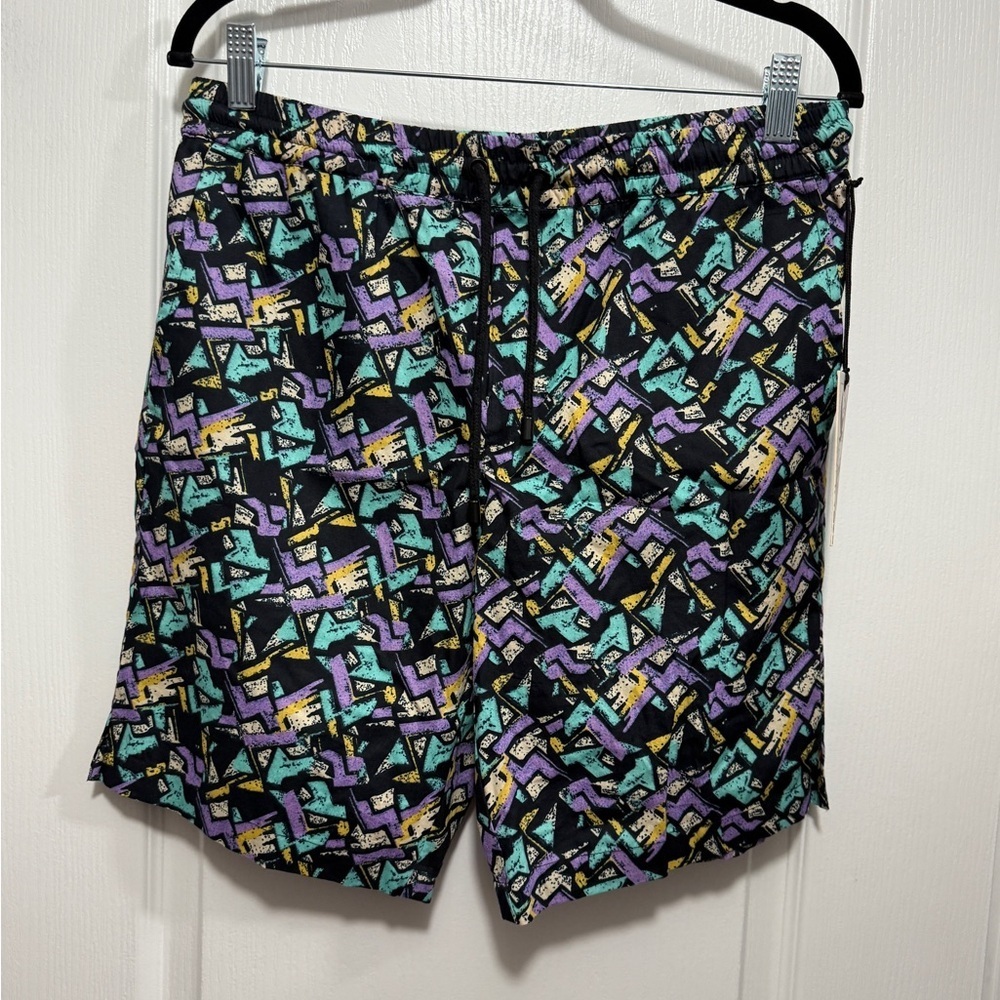Pacific Blue Board Beach Swim Shorts Mens Sz M 80s Retro Golf Tennis Pickleball